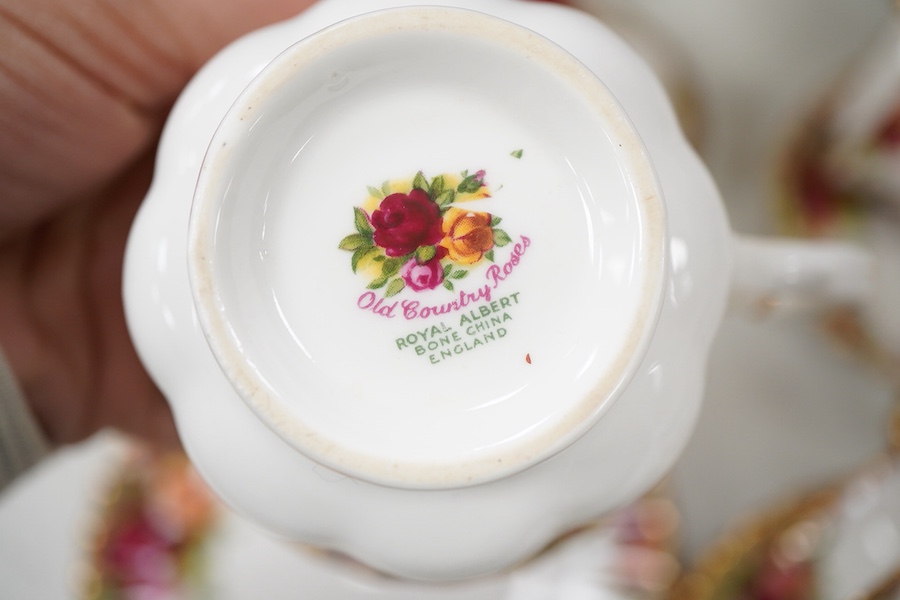 A Royal Albert Old Country roses part tea and coffee set to include trios and milk jug